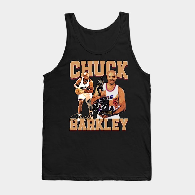Charles Barkley The Chuck Basketball Legend Signature Vintage Retro 80s 90s Bootleg Rap Style Tank Top by CarDE